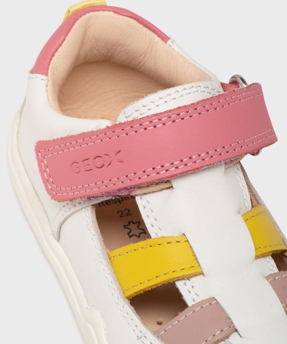 Chaussures de marche ouvertes en cuir bébé fille - Geox vue6 - GEOX - GEMO