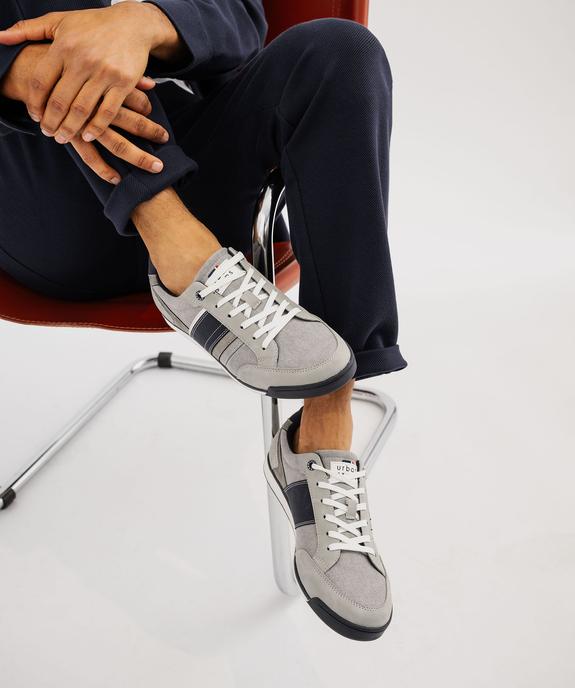 Baskets basses en toile à semelle fine homme vue1 - URBAN STEPS - GEMO