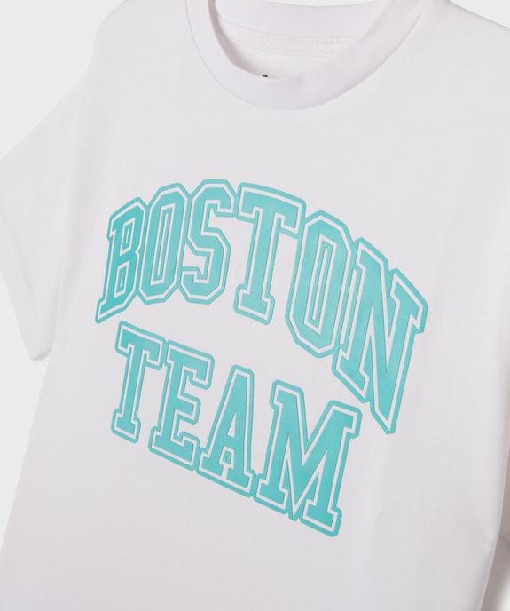 Tee-shirt manches courtes avec inscription Boston Team garçon vue2 - GEMO (ENFANT) - GEMO