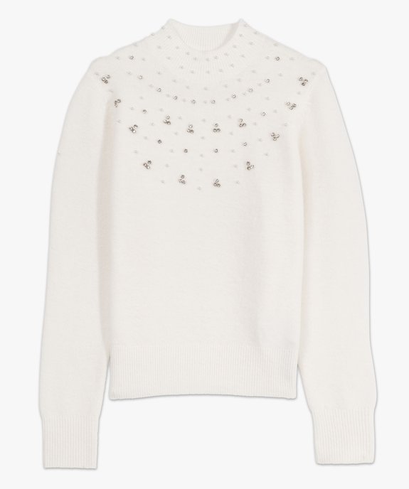 Pull en laine à strass et perles femme vue4 - GEMO(FEMME PAP) - GEMO