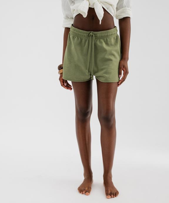 Short en maille French Terry avec taille ajustable femme vue2 - GEMO 4G FEMME - GEMO