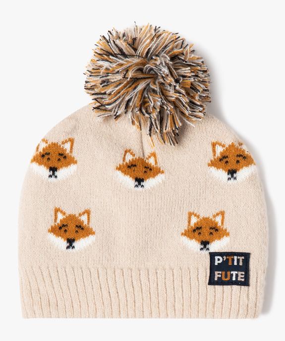 Bonnet à pompon à motifs renards bébé vue1 - GEMO(BEBE DEBT) - GEMO