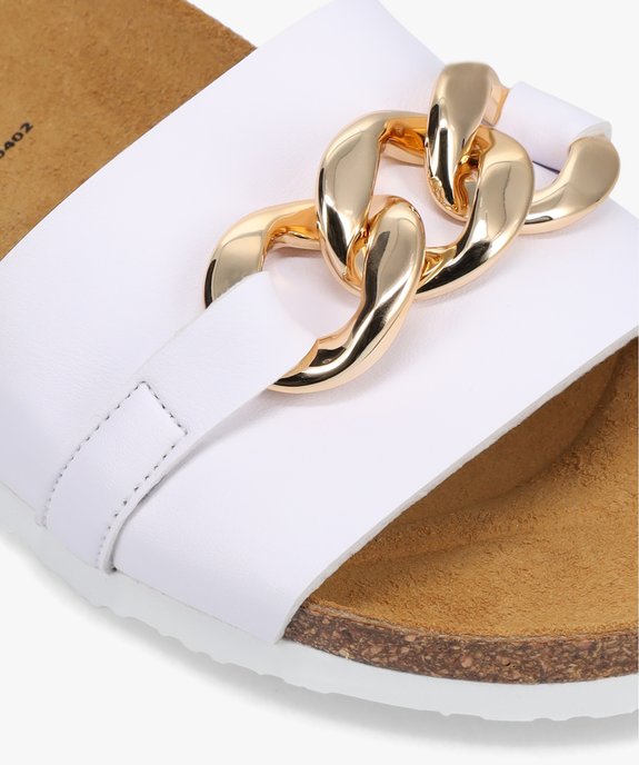 Mules femme à talon plat et bride avec chaîne métallique vue6 - GEMO (CASUAL) - GEMO