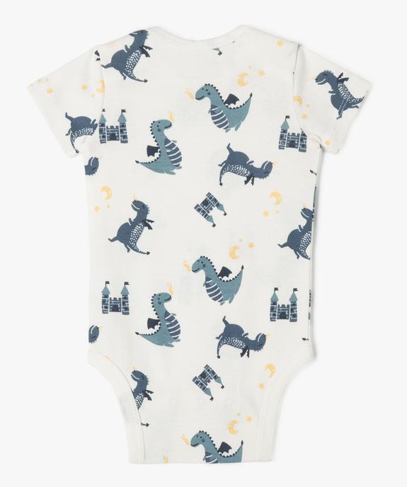 Body à manches courtes avec motifs dragons bébé garçon (lot de 3) vue4 - GEMO 4G BEBE - GEMO