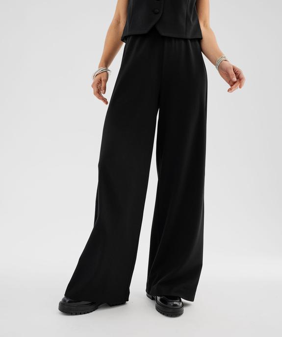 Pantalon large et souple à ceinture élastique femme vue1 - GEMO(FEMME PAP) - GEMO