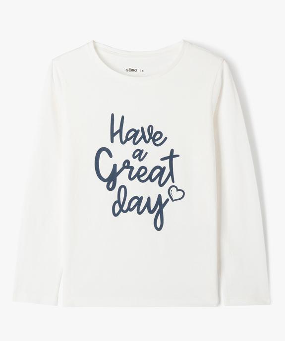 Tee-shirt à manches longues avec motif fille vue1 - GEMO (ENFANT) - GEMO