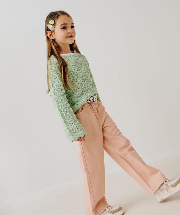 Tee-shirt manches longues finitions froncées fille vue1 - GEMO 4G FILLE - GEMO