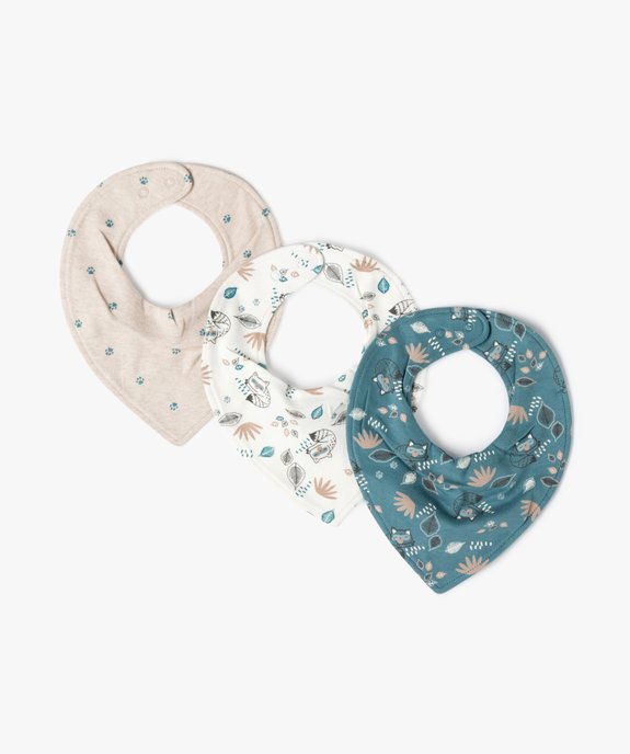 Bavoirs façon bandana avec motifs animaux bébé garçon (lot de 3) vue1 - GEMO(BB COUCHE) - GEMO