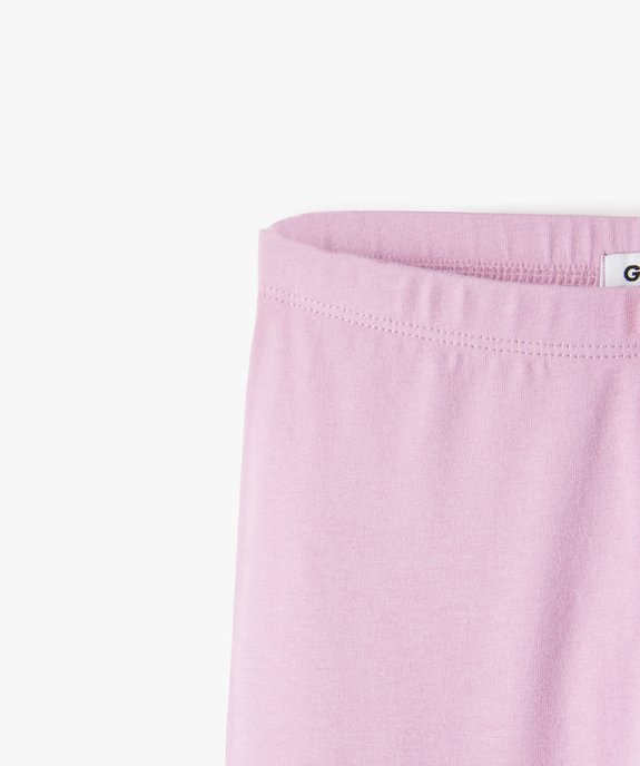Legging 7/8ème uni à taille élastiquée fille vue2 - GEMO (ENFANT) - GEMO