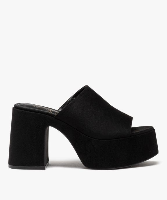 Mules femme à talon flare unies avec semelle plateforme vue1 - GEMO(URBAIN) - GEMO