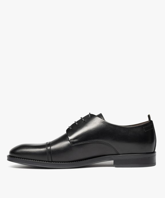 Derby dessus cuir à bout droit homme - Tanéo vue3 - TANEO - GEMO