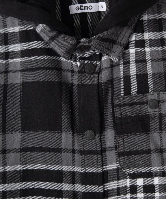Chemise à carreaux avec capuche garçon vue3 - GEMO (ENFANT) - GEMO