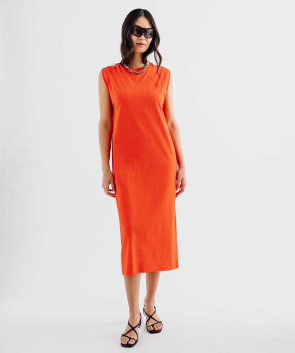 Robe longue sans manches en coton femme vue1 - GEMO 4G FEMME - GEMO