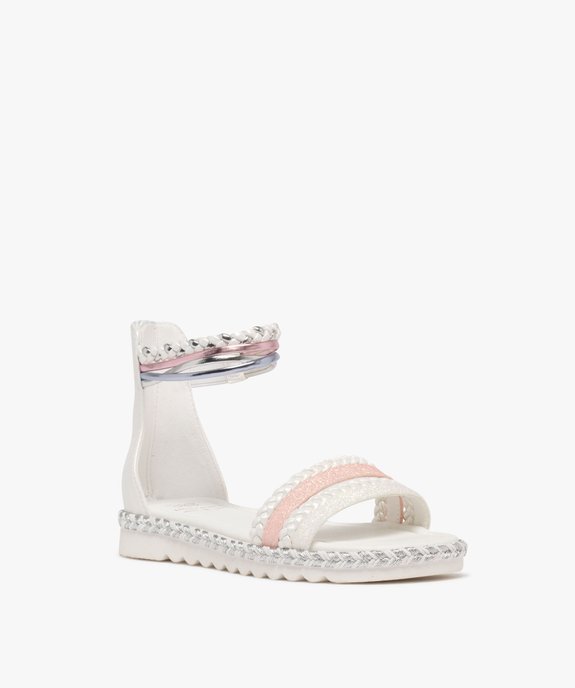 Sandales montantes à brides pailletées et talon zippé fille vue2 - LOVELY WINGS - GEMO