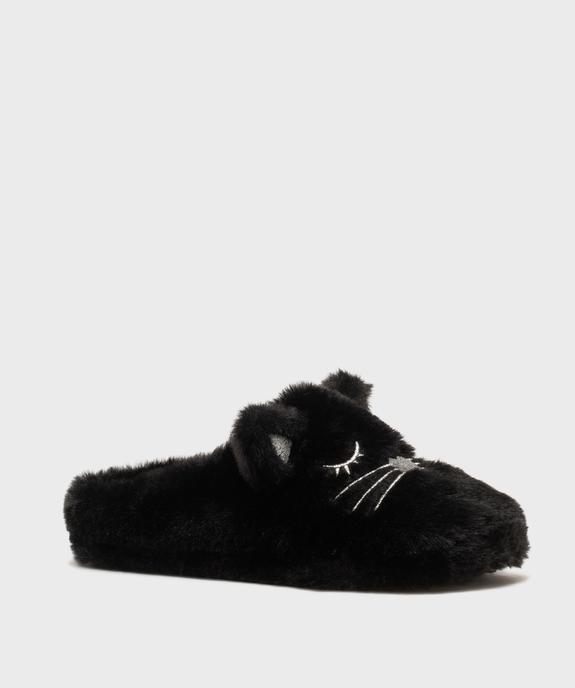 Chaussons fourrés forme mules à motif et détails en relief femme vue2 - GEMO(HOMWR FEM) - GEMO