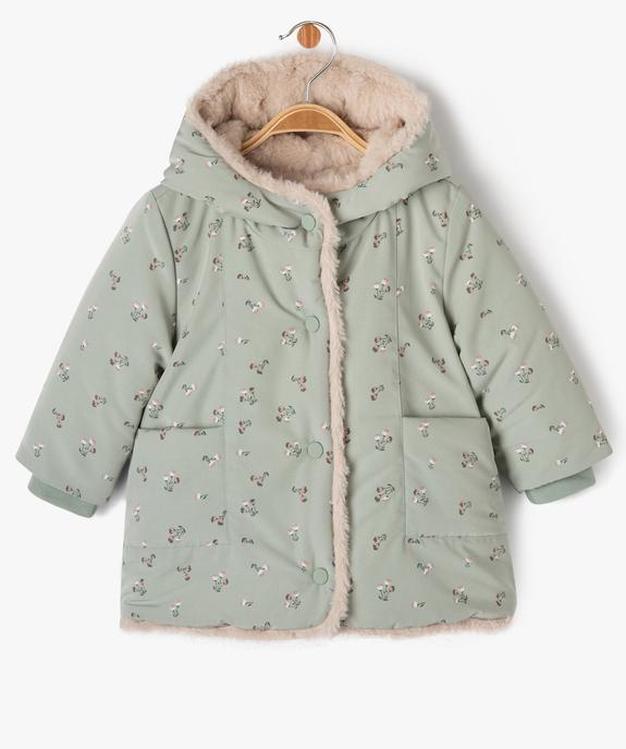 Blouson à capuche doublure fourrure imitation bébé fille vue1 - GEMO 4G BEBE - GEMO