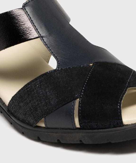 Sandales confort dessus cuir fermeture scratch femme vue6 - G'FLEX - GEMO