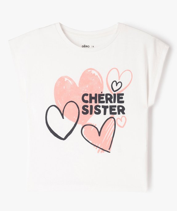 Tee-shirt à manches courtes coupe large fille vue2 - GEMO (ENFANT) - GEMO