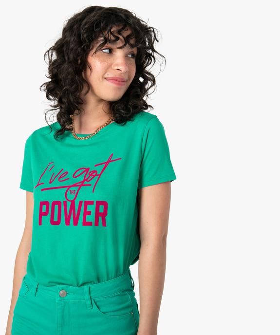 Tee-shirt femme à manches courtes avec inscription vue2 - GEMO 4G FEMME - GEMO