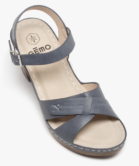 Sandales femme à talon imitation sabot et brides unies vue5 - GEMO(URBAIN) - GEMO