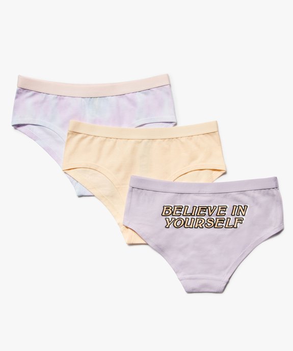Shorties fille en coton stretch coloris tie and dye (lot de 3) vue1 - GEMO 4G FILLE - GEMO