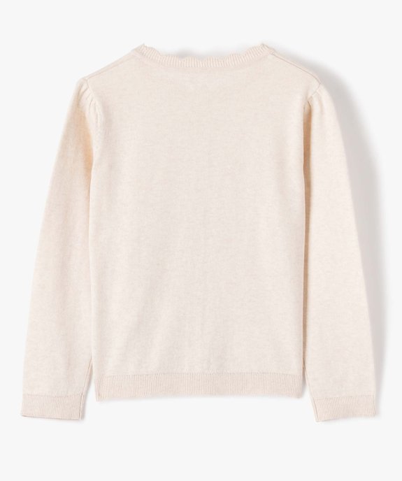 Gilet fille en maille fine à col fantaisie vue4 - GEMO (ENFANT) - GEMO