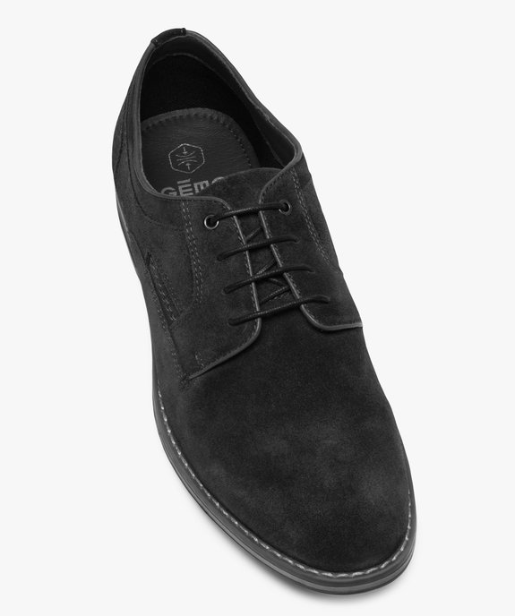 Derbies homme unis à lacets dessus en cuir retourné vue5 - GEMO(URBAIN) - GEMO
