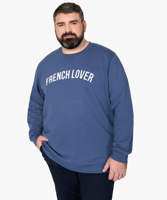 Sweat homme grande taille avec message contrastant vue1 - GEMO 4G HOMME - GEMO