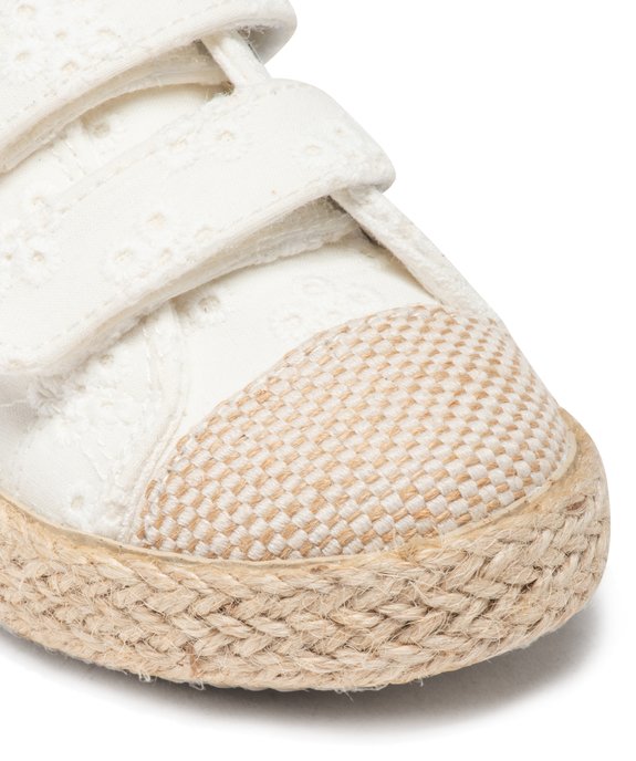 Baskets bébé fille en toile unie à scratch avec semelle corde vue7 - GEMO 4G BEBE - GEMO