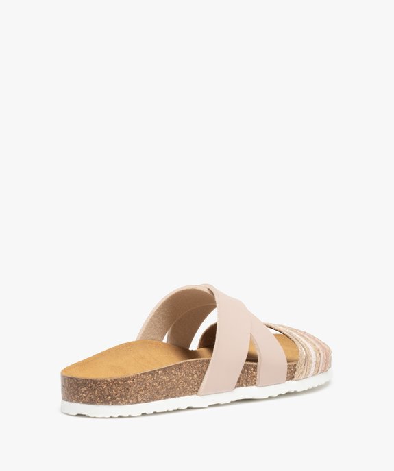 Mules femme à talon plat et brides fantaisie en cordelette vue4 - GEMO (CASUAL) - GEMO