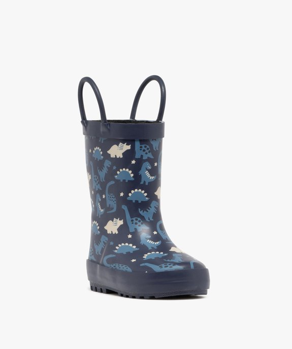 Bottes de pluie bébé garçon fourrées et en caoutchouc avec anses vue3 - BUGGY - GEMO