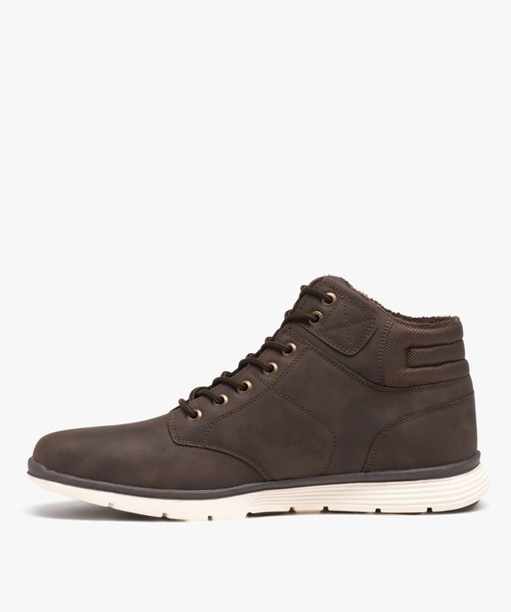 Baskets homme semi-montantes avec intérieur fourré vue3 - GEMO (CASUAL) - GEMO