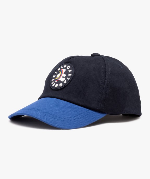 Casquette bébé garçon bicolore à patch ourson - LuluCastagnette vue1 - LULUCASTAGNETTE - GEMO