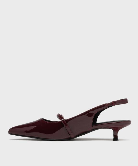 Escarpins kitten heels à bout pointu et talon ouvert femme vue3 - FOLLOW ME - GEMO