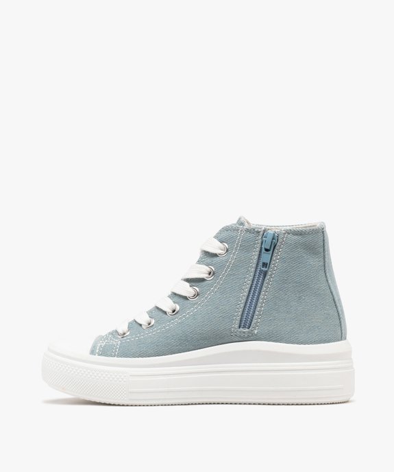 Baskets montantes en toile avec lacets et zip fille vue3 - LOVELY WINGS - GEMO