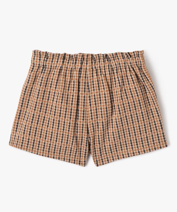 Short ample à carreaux en maille extensible bébé fille vue3 - GEMO(BEBE DEBT) - GEMO
