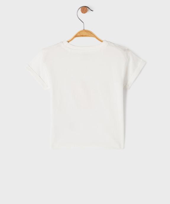 Tee-shirt manches courtes avec motif en relief bébé fille vue2 - GEMO 4G BEBE - GEMO