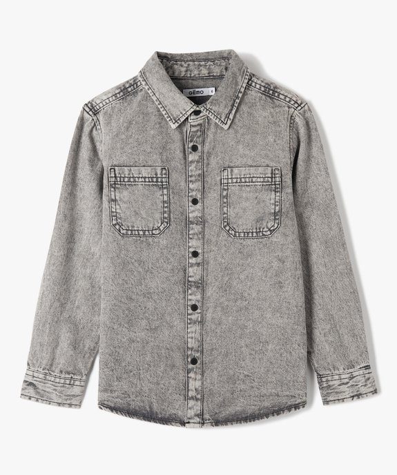 Chemise garçon aspect denim délavé vue1 - GEMO (ENFANT) - GEMO