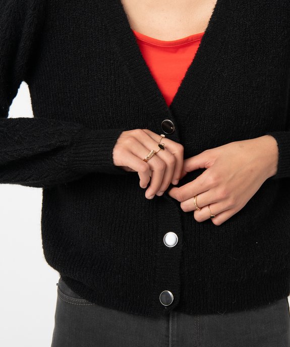 Gilet femme avec manches en maille fantaisie vue2 - GEMO 4G FEMME - GEMO