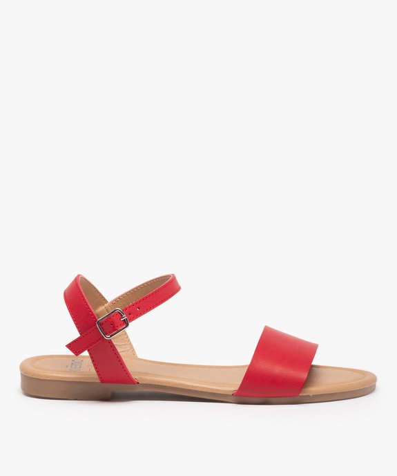 Nu-pieds femme unis à talon plat et bride large vue1 - GEMO (CASUAL) - GEMO