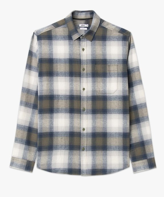 Chemise homme à carreaux aspect flanelle vue4 - GEMO (HOMME) - GEMO