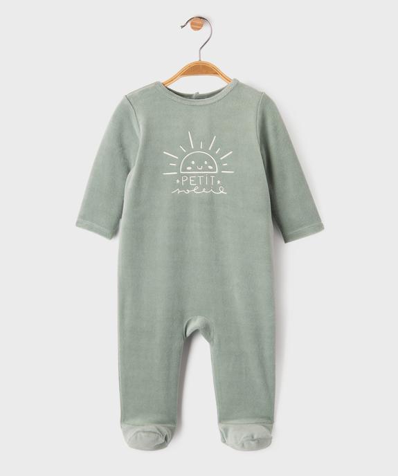Pyjama en velours avec message sur le buste bébé vue1 - GEMO(BB COUCHE) - GEMO