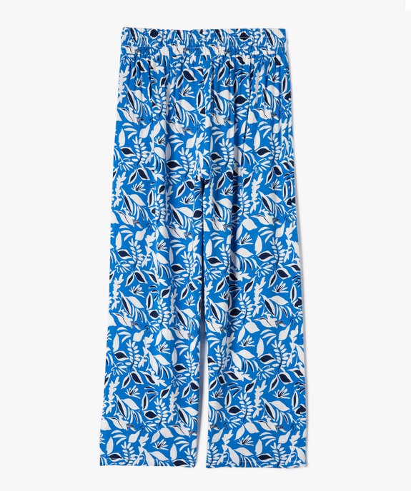 Pantalon fille fluide à motifs feuillage exotique vue3 - GEMO (ENFANT) - GEMO