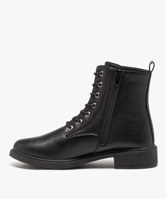 Boots femme unies style rangers à zip vue3 - GEMO (CASUAL) - GEMO