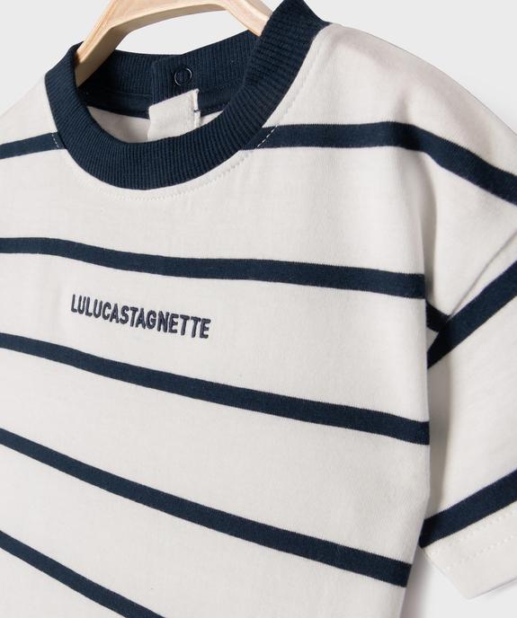 Tee-shirt manches courtes à rayures bébé garçon - LuluCastagnette vue2 - LULU CASTAGNETTE GEMO FOR GOOD - GEMO