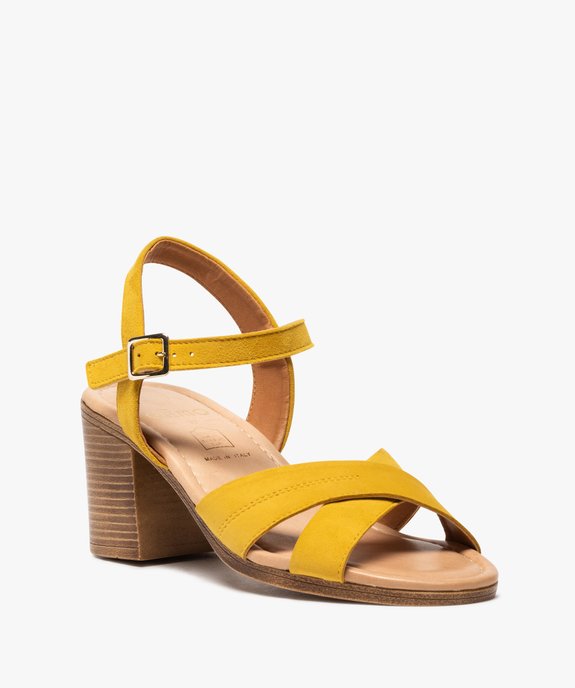 Sandales femme à talon carré coupe spéciale pied large vue2 - GEMO(URBAIN) - GEMO
