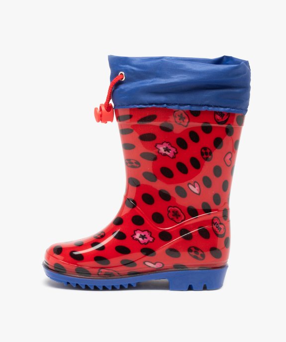 Bottes de pluie fille à col ajustable - Miraculous vue3 - MIRACULOUS - GEMO