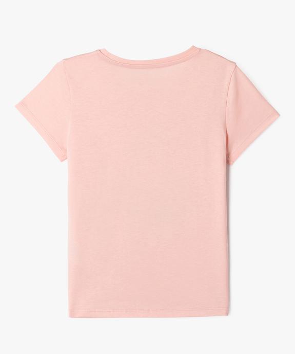 Tee-shirt manches courtes à motif fille vue3 - GEMO 4G FILLE - GEMO