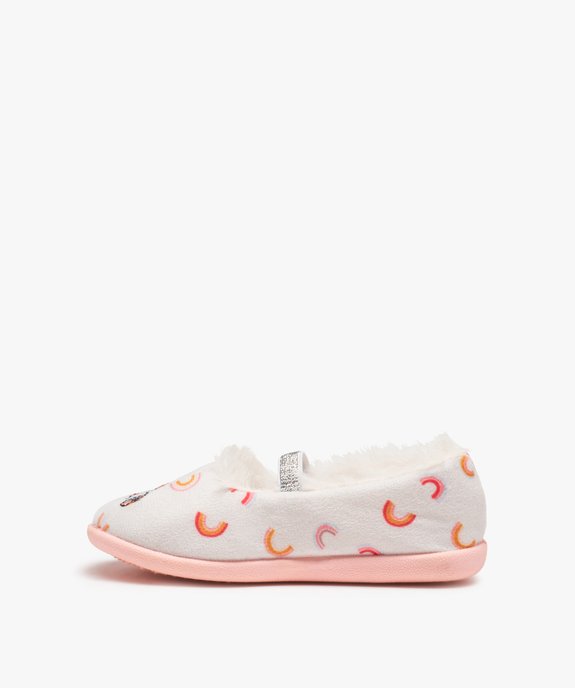 Chaussons fille ballerines en velours brodés licorne vue3 - GEMO (ENFANT) - GEMO