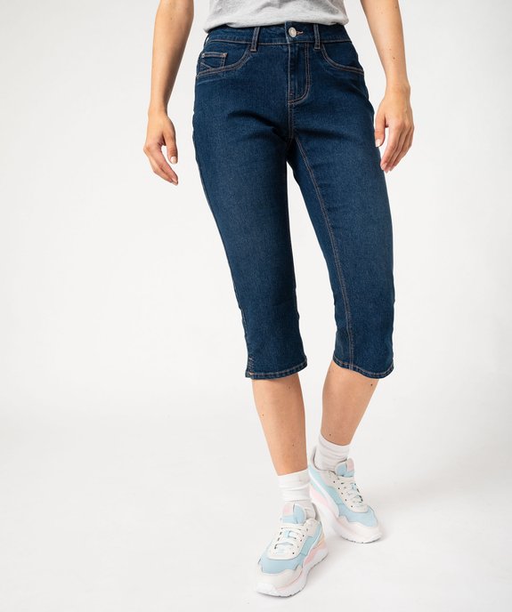 Pantacourt femme en jean coupe Slim vue3 - GEMO 4G FEMME - GEMO